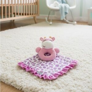 Carters giraffe rattle toy white and purple square security blanket baby unisex